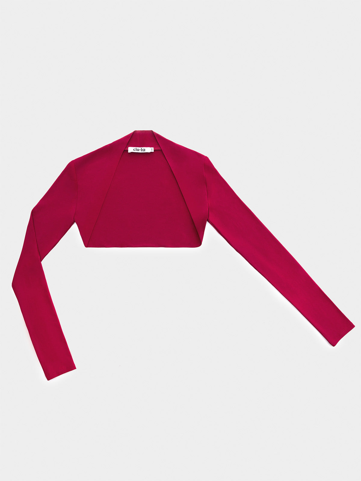 Burgundy cropped bolero with long sleeves to cover up