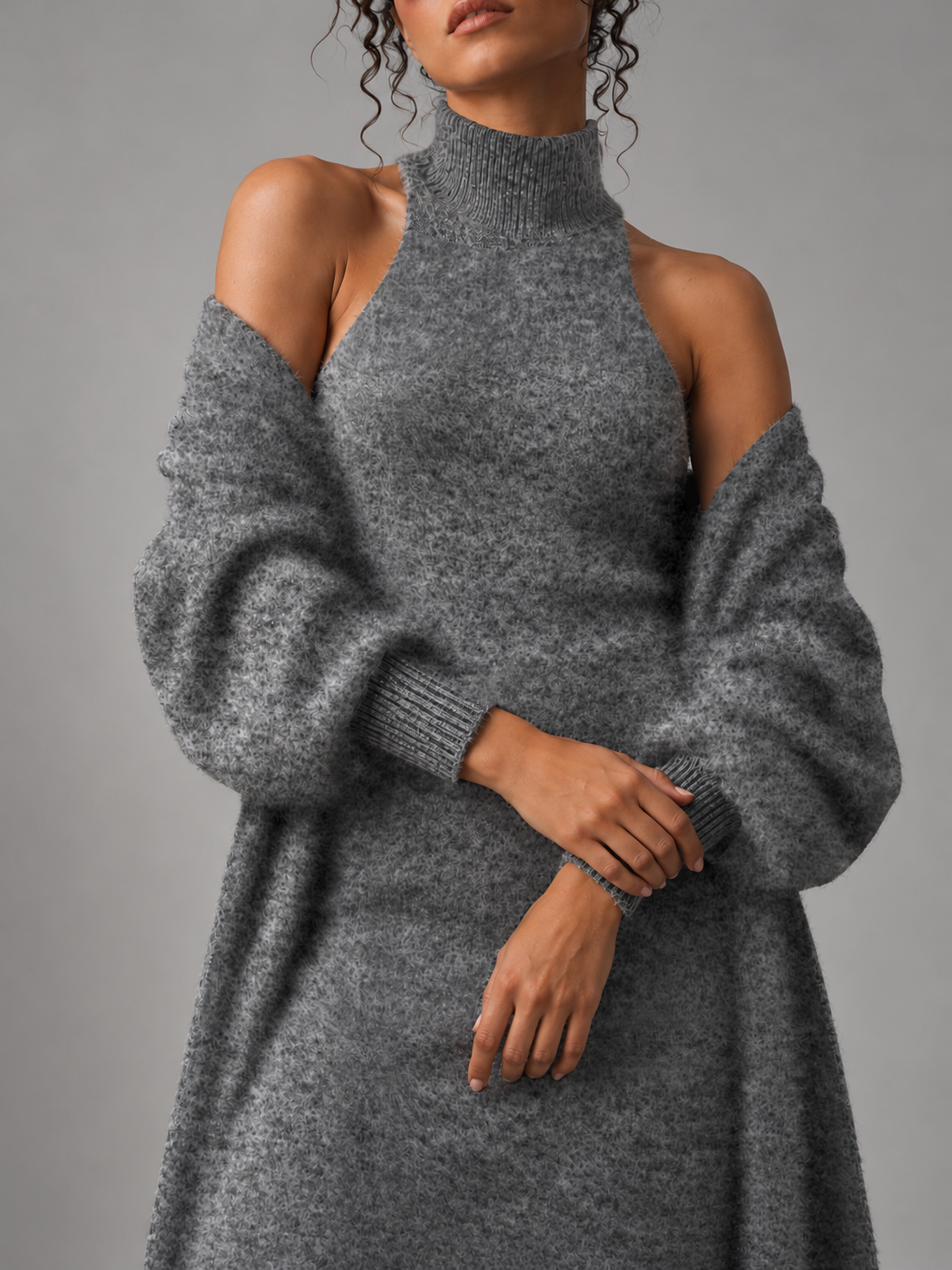 Belle with Kate cardigan, faceless editorial