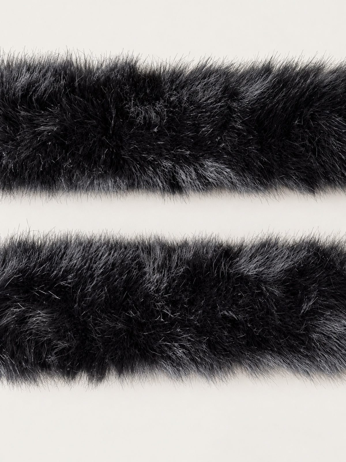Close-up of the black faux fur texture